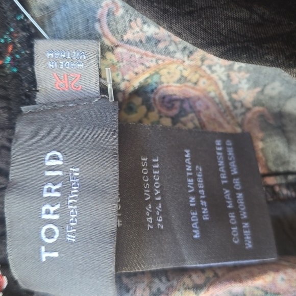 Torrid Two-piece Matching black Paisley Summer Pants Set 2x 18 20 - Picture 9 of 16